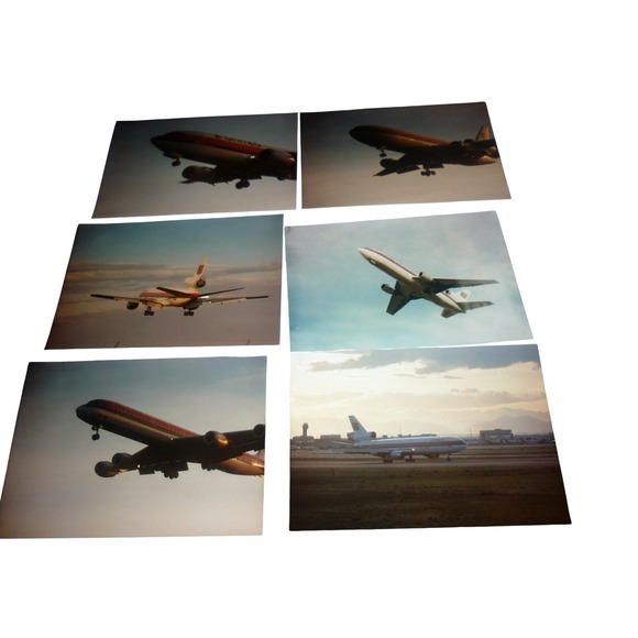 Vtg United Airlines Photo Lot Kodak Prints McDonnell Douglas DC-10 Jet Aviation